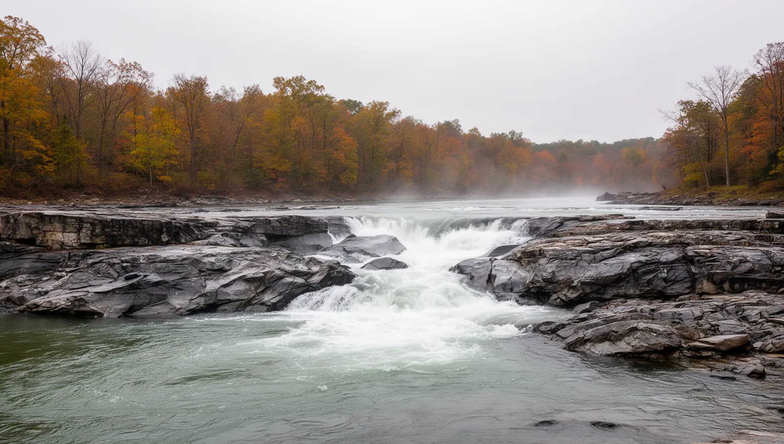 The Roanoke River at the fall line, North Carolina