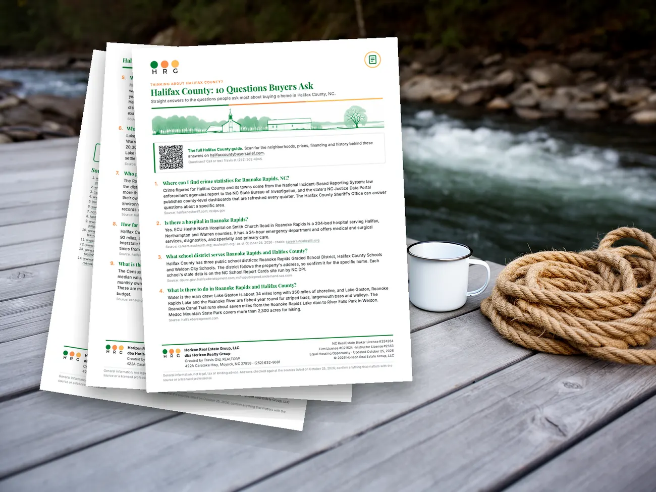The Halifax County FAQ, three printed pages